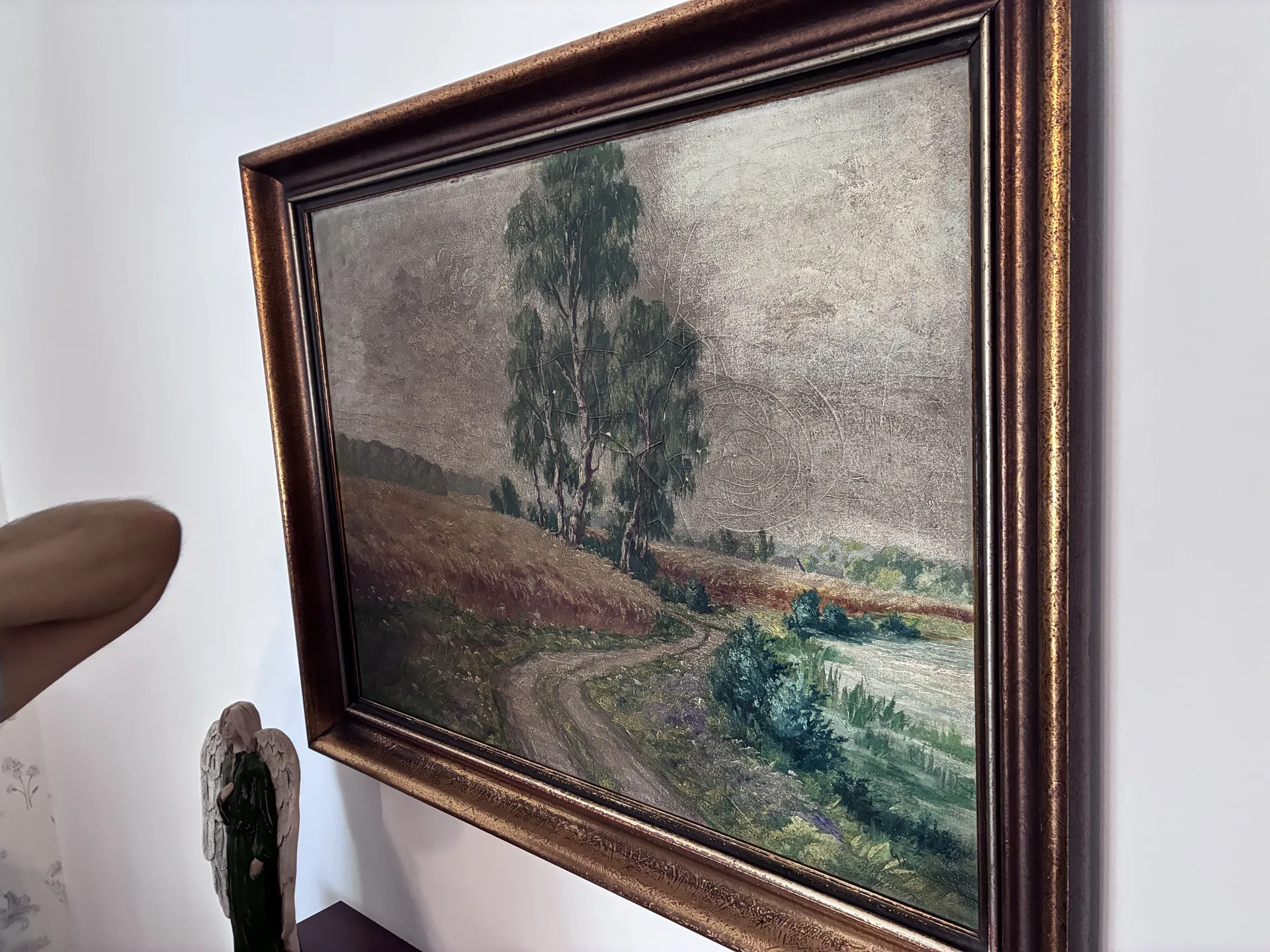 Obraz olejny pejzaż przed czyszczeniem laserowym