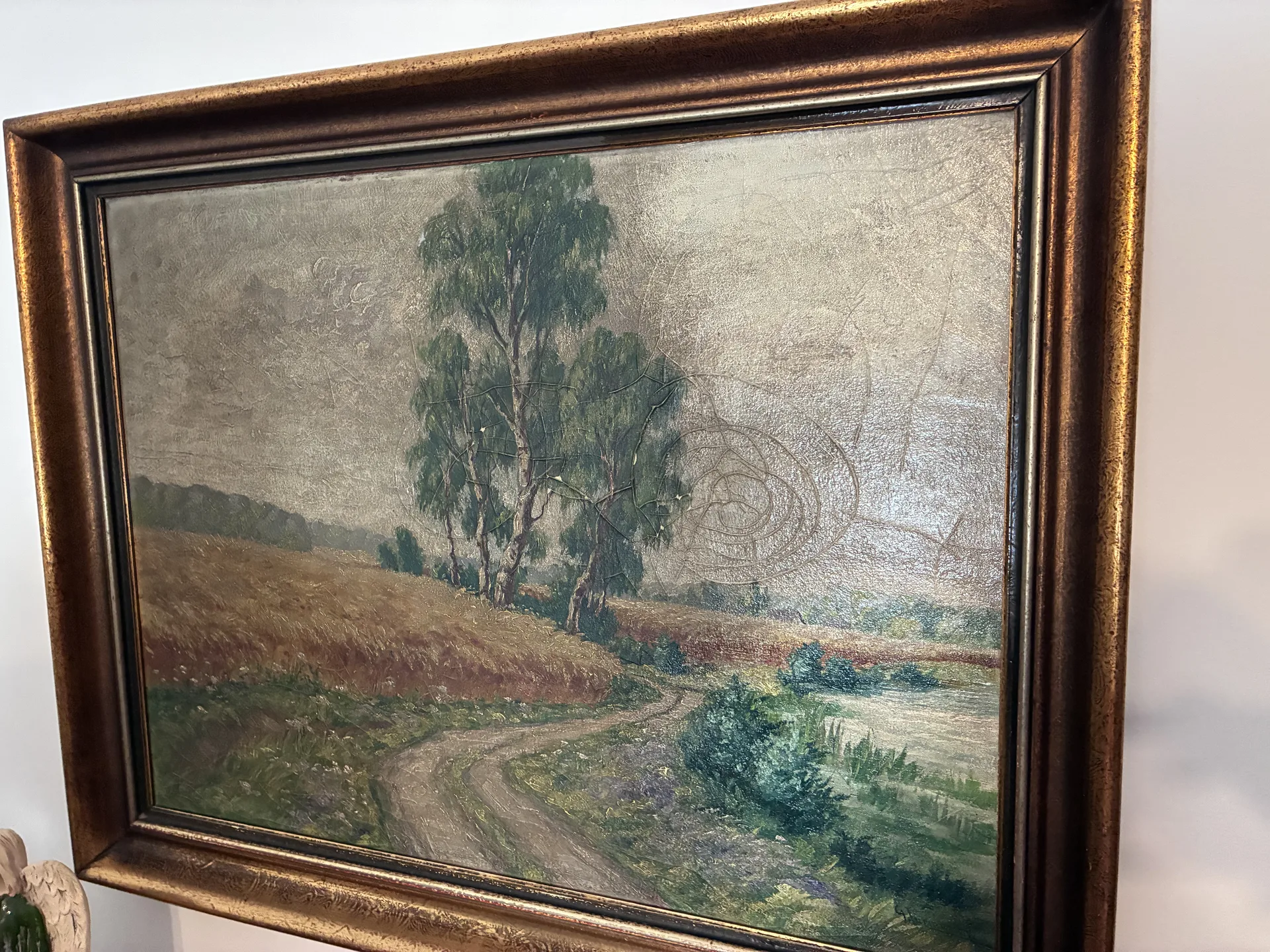 Pożółkły werniks na obrazie olejnym