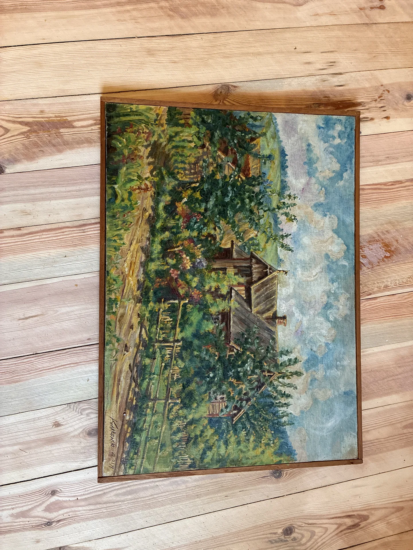 Odnowiony obraz olejny, widok całościowy